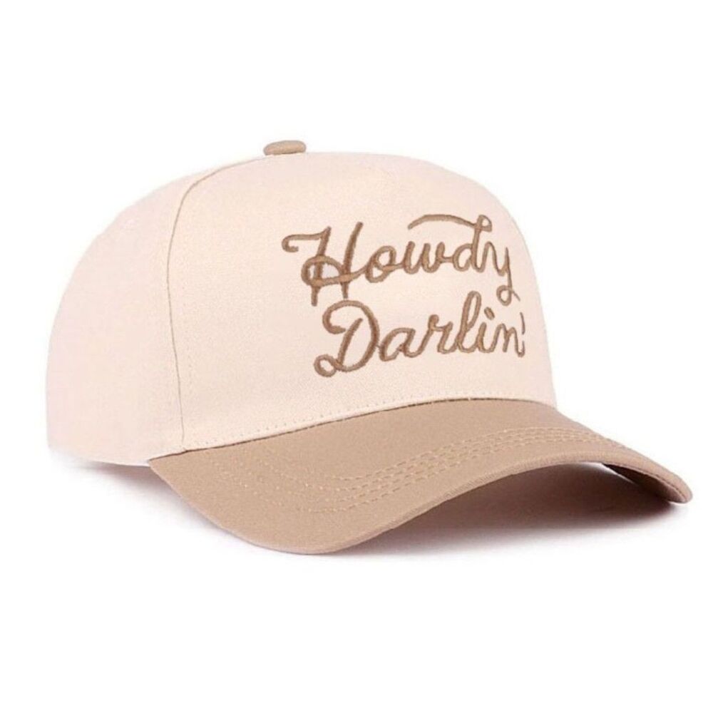 Howdy Darlin' Two-Tone Cotton Cap Ash Mocha‎ O/S NEW
